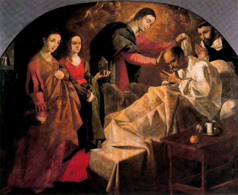 WikiOO.org - Encyclopedia of Fine Arts - Maleri, Artwork Francisco Zurbaran - Curación milagrosa del beato Reginaldo de Orleans