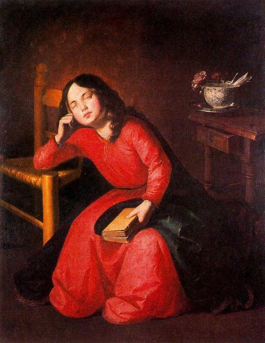 WikiOO.org - Encyclopedia of Fine Arts - Maleri, Artwork Francisco Zurbaran - La Virgen niña dormida