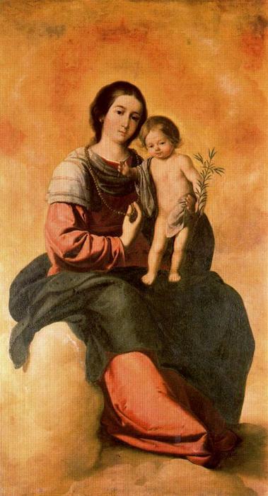 Wikioo.org – La Enciclopedia de las Bellas Artes - Pintura, Obras de arte de Francisco Zurbaran - virgen del rosario
