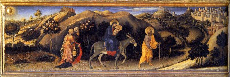 Wikioo.org - The Encyclopedia of Fine Arts - Painting, Artwork by Gentile Da Fabriano - Rest during the Flight into Egypt