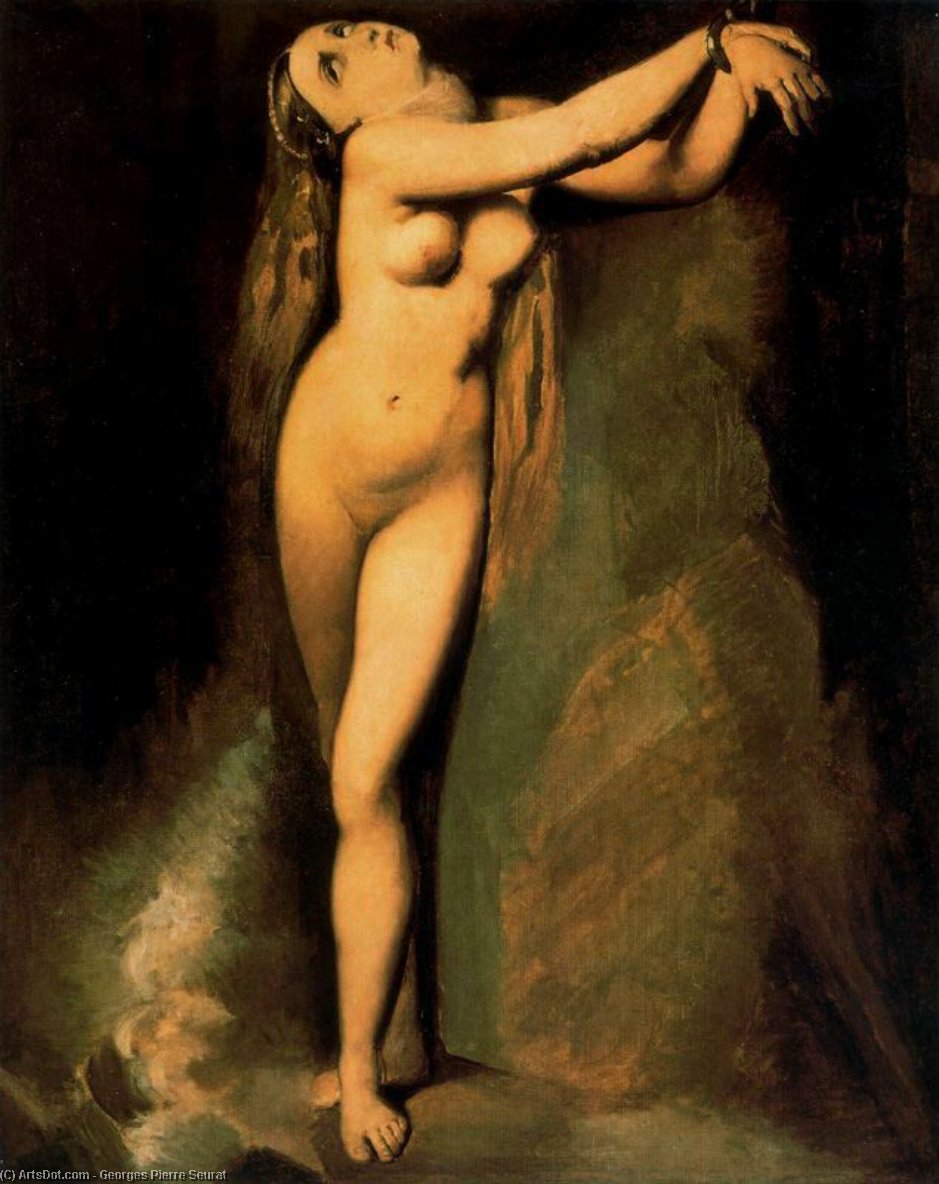 WikiOO.org - Енциклопедия за изящни изкуства - Живопис, Произведения на изкуството Georges Pierre Seurat - Angelica Chained to the rock