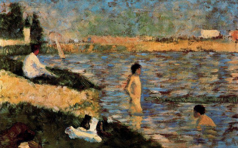 Wikioo.org – L'Enciclopedia delle Belle Arti - Pittura, Opere di Georges Pierre Seurat - ragazzi fare il bagno