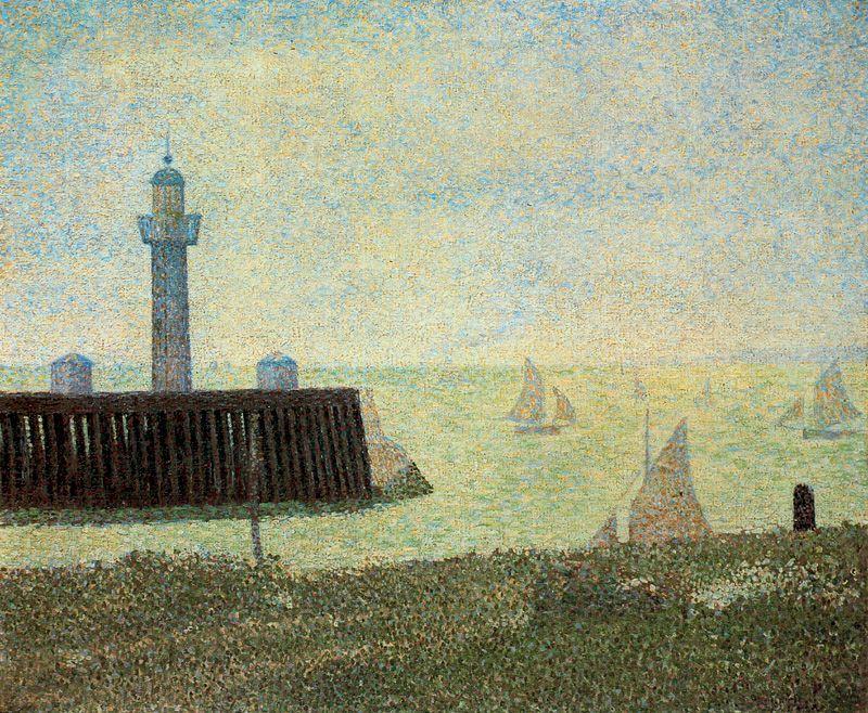 WikiOO.org - Енциклопедия за изящни изкуства - Живопис, Произведения на изкуството Georges Pierre Seurat - End of the Jetty, Honfleur