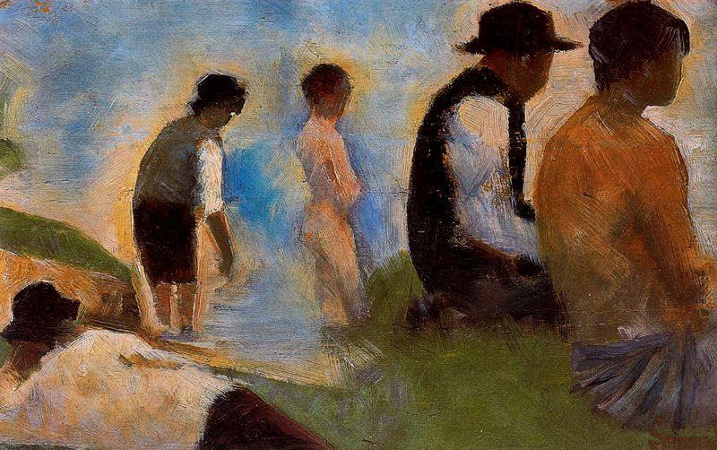 WikiOO.org - Encyclopedia of Fine Arts - Maleri, Artwork Georges Pierre Seurat - Five Men
