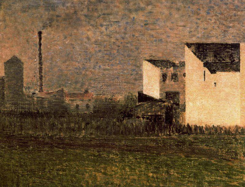WikiOO.org - Εγκυκλοπαίδεια Καλών Τεχνών - Ζωγραφική, έργα τέχνης Georges Pierre Seurat - Industrial Suburb