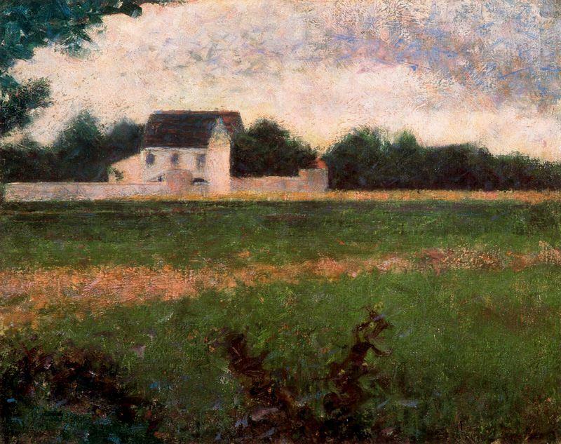 Wikioo.org - The Encyclopedia of Fine Arts - Painting, Artwork by Georges Pierre Seurat - Landscape of the Ile-de-France