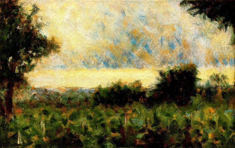 Wikoo.org - موسوعة الفنون الجميلة - اللوحة، العمل الفني Georges Pierre Seurat - Landscape