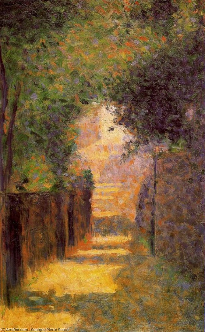 Wikioo.org - The Encyclopedia of Fine Arts - Painting, Artwork by Georges Pierre Seurat - Paris, Rue Saint-Vincent in Spring