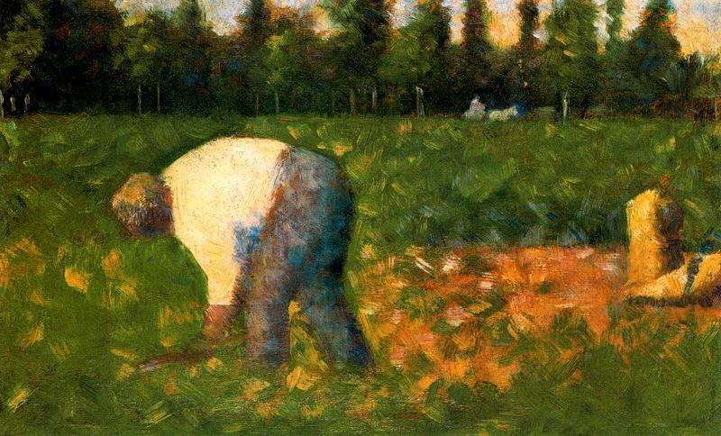 WikiOO.org - Enciclopedia of Fine Arts - Pictura, lucrări de artă Georges Pierre Seurat - Peasant Laboring