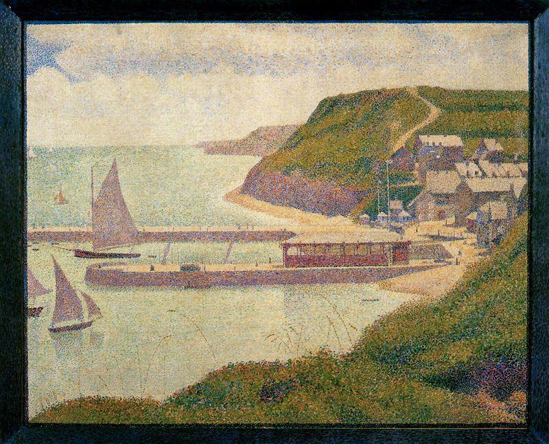 Wikioo.org - The Encyclopedia of Fine Arts - Painting, Artwork by Georges Pierre Seurat - Port-en-Bessin, Outer Harbor, High Tide