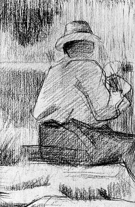 WikiOO.org - Encyclopedia of Fine Arts - Maleri, Artwork Georges Pierre Seurat - Seated Man