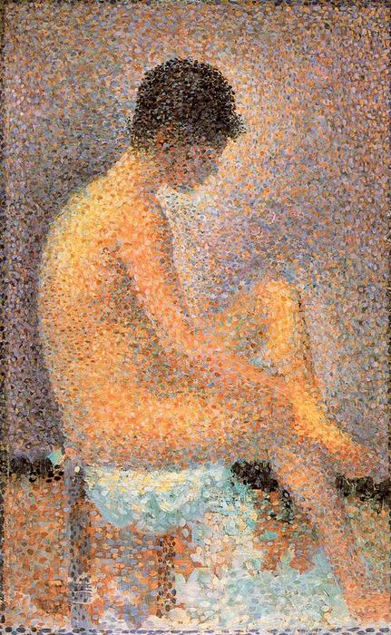 Wikioo.org – La Enciclopedia de las Bellas Artes - Pintura, Obras de arte de Georges Pierre Seurat - Modelo Sentado en el perfil