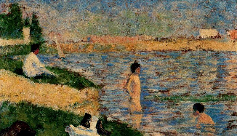 Wikioo.org - The Encyclopedia of Fine Arts - Painting, Artwork by Georges Pierre Seurat - Study for ''A Bathing Place at Asnières''