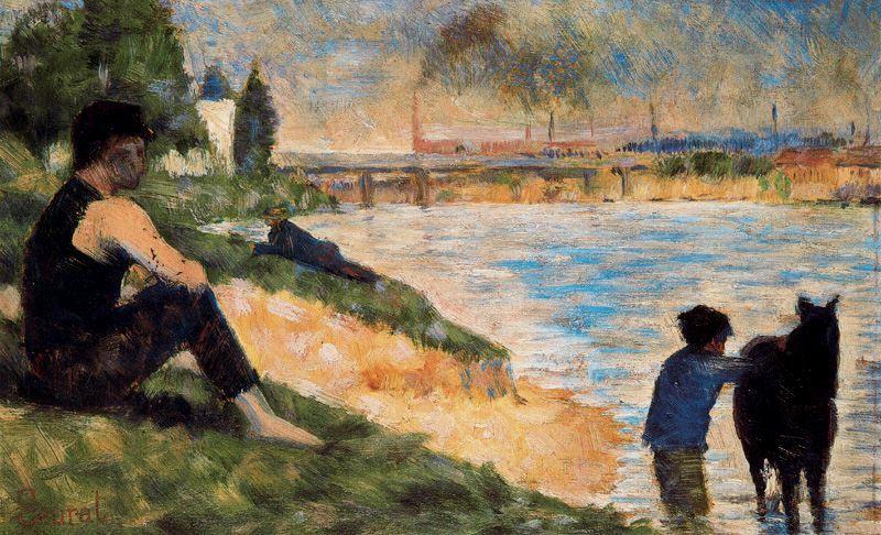 Wikoo.org - موسوعة الفنون الجميلة - اللوحة، العمل الفني Georges Pierre Seurat - Study for Bathers, Asnières