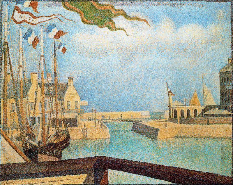WikiOO.org - Енциклопедия за изящни изкуства - Живопис, Произведения на изкуството Georges Pierre Seurat - Sunday at Port en Bessin