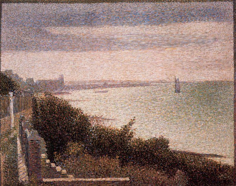WikiOO.org – 美術百科全書 - 繪畫，作品 Georges Pierre Seurat - 英吉利海峡在Grandcamp