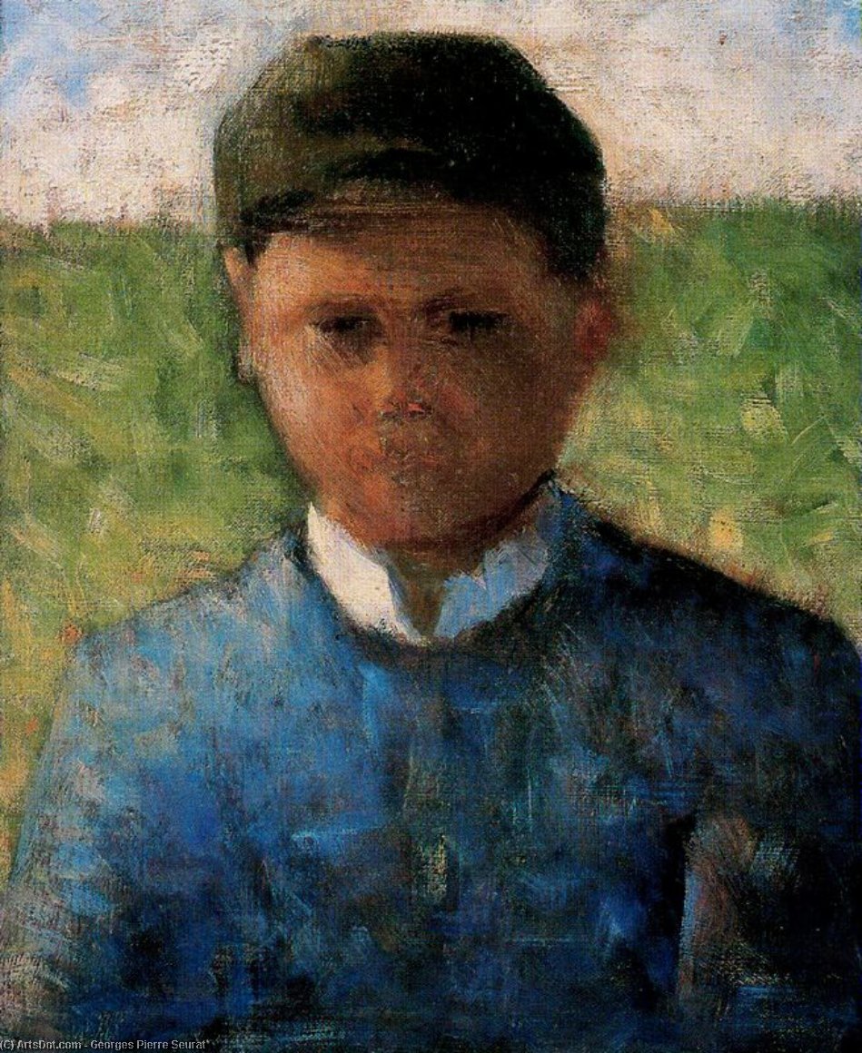 Wikioo.org – L'Enciclopedia delle Belle Arti - Pittura, Opere di Georges Pierre Seurat - il piccolo contadino in blu