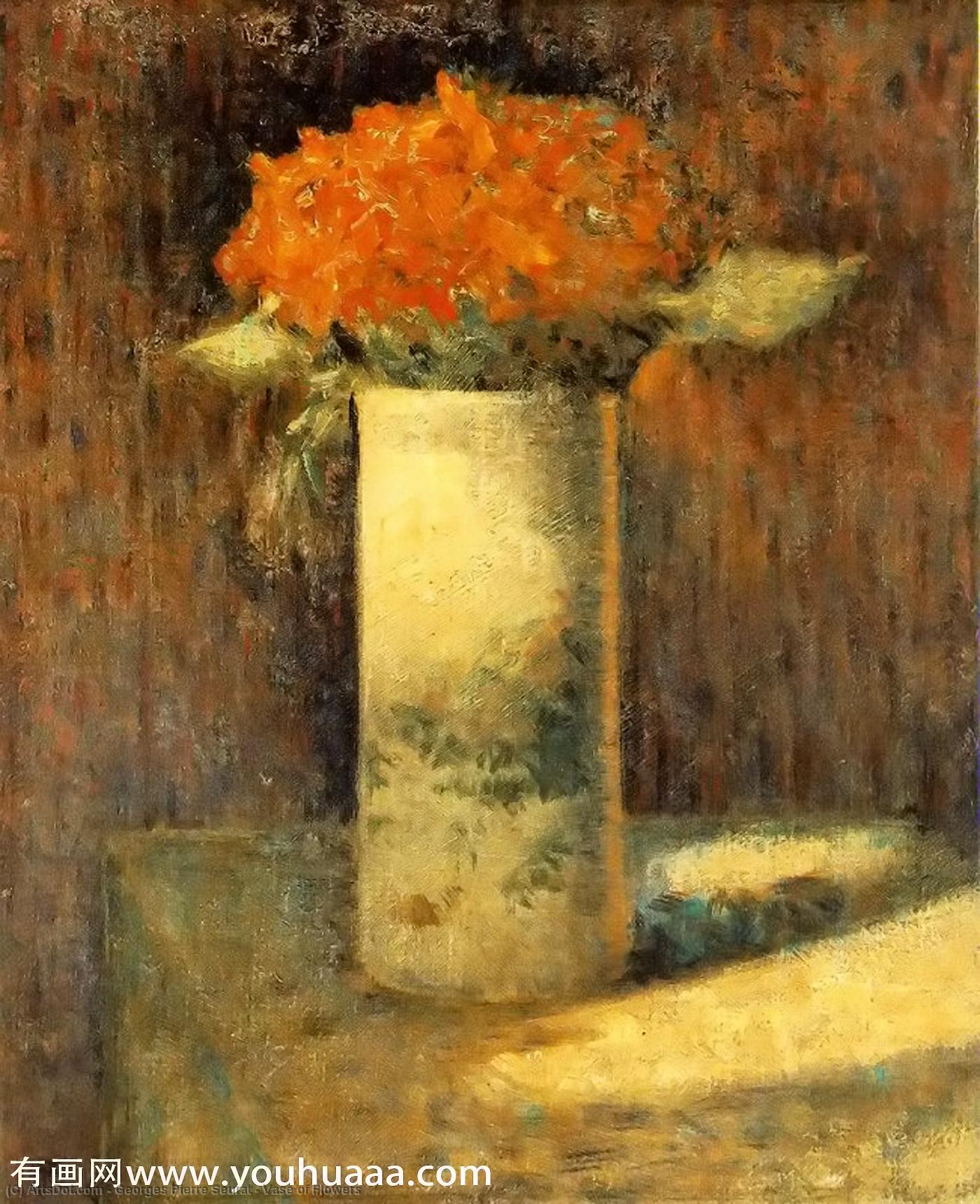 WikiOO.org - Encyclopedia of Fine Arts - Lukisan, Artwork Georges Pierre Seurat - Vase of Flowers