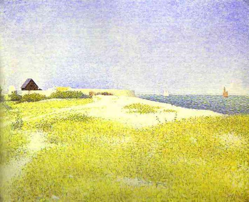 WikiOO.org - Εγκυκλοπαίδεια Καλών Τεχνών - Ζωγραφική, έργα τέχνης Georges Pierre Seurat - View of Fort samson, Grandcamp