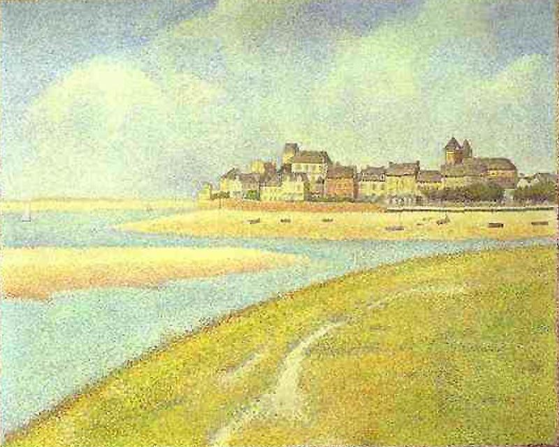 WikiOO.org - Güzel Sanatlar Ansiklopedisi - Resim, Resimler Georges Pierre Seurat - View of Le Crotoy from Upstream