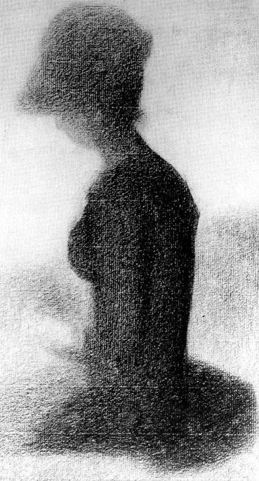 Wikioo.org - Encyklopedia Sztuk Pięknych - Malarstwo, Grafika Georges Pierre Seurat - Young Girl Seated, Sewing