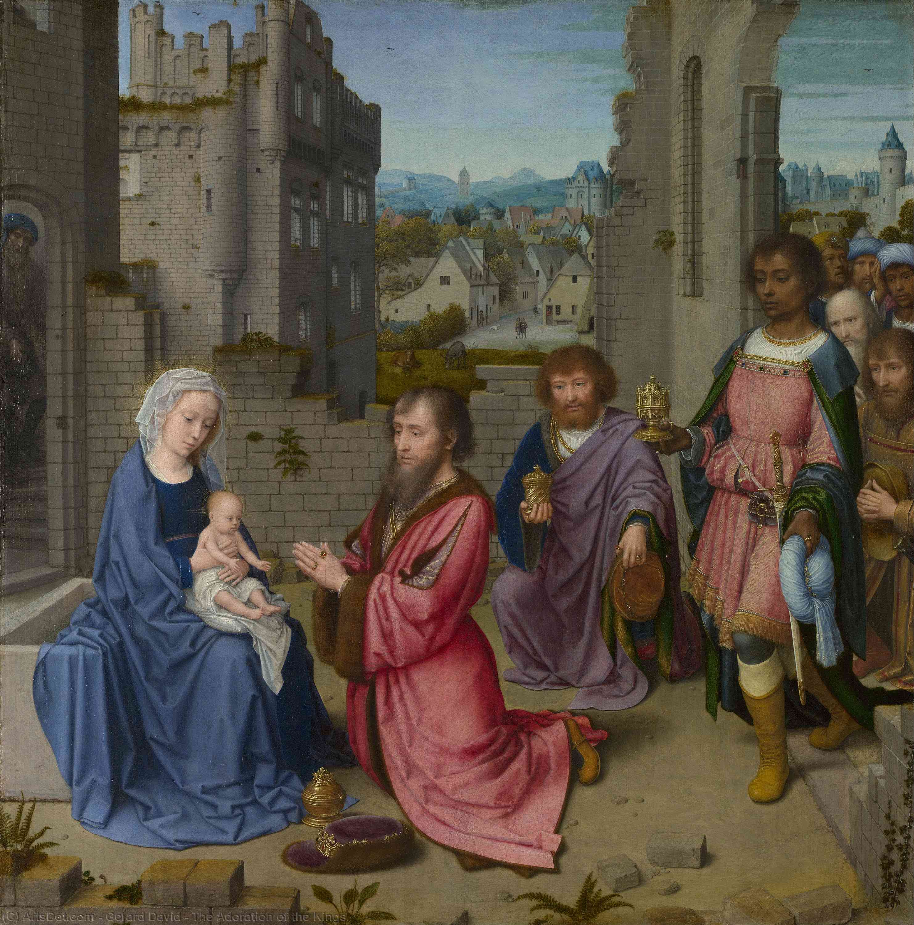 Wikioo.org - The Encyclopedia of Fine Arts - Painting, Artwork by Gerard David - The Adoration of the Kings