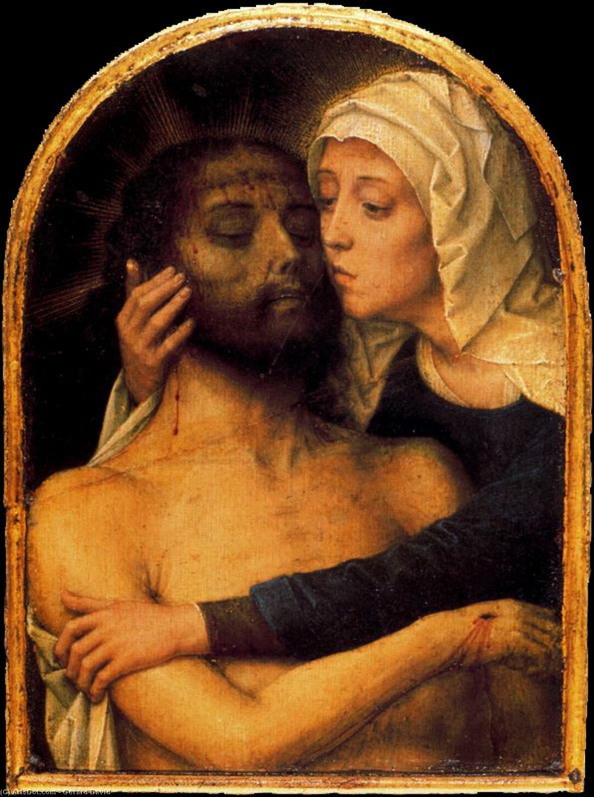 Wikioo.org - The Encyclopedia of Fine Arts - Painting, Artwork by Gerard David - The Madonna embracing the dead Christ