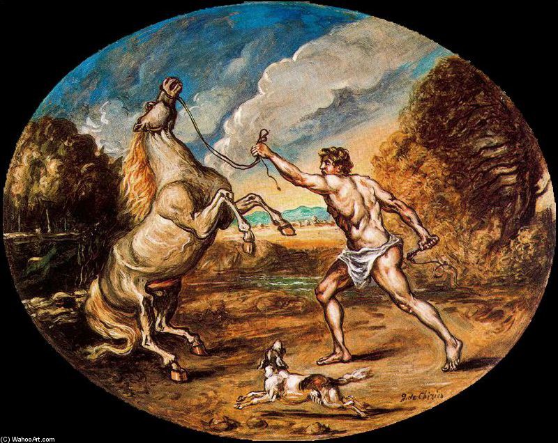 Wikioo.org - The Encyclopedia of Fine Arts - Painting, Artwork by Giorgio De Chirico - Castor and his horse