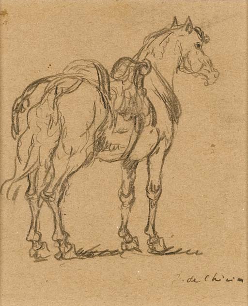 WikiOO.org - Encyclopedia of Fine Arts - Maleri, Artwork Giorgio De Chirico - Cavallo 1