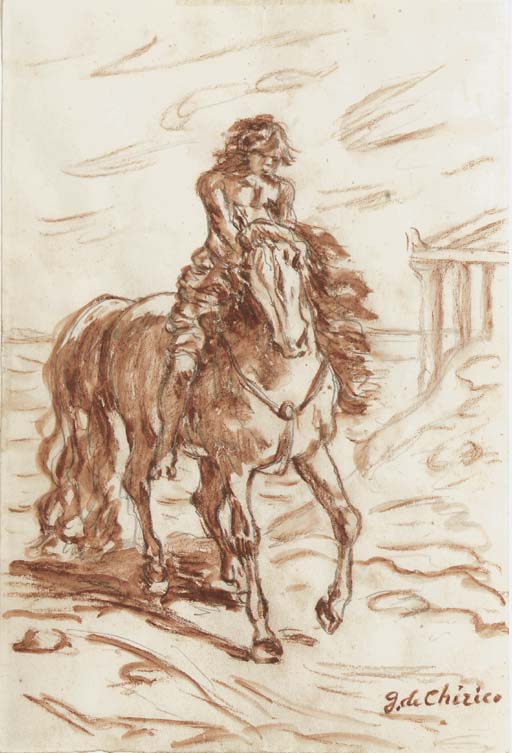 WikiOO.org - Enciclopédia das Belas Artes - Pintura, Arte por Giorgio De Chirico - Cavallo e Cavaliere 1