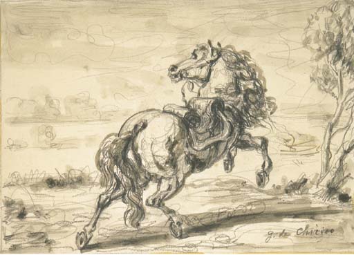 Wikioo.org – La Enciclopedia de las Bellas Artes - Pintura, Obras de arte de Giorgio De Chirico - Cavallo fuggente 2