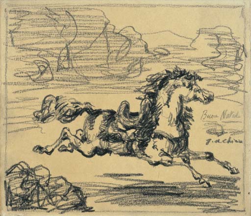 WikiOO.org - Encyclopedia of Fine Arts - Lukisan, Artwork Giorgio De Chirico - Cavallo fuggente 1