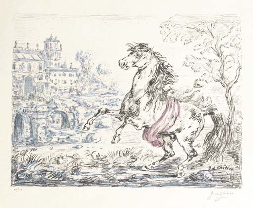 WikiOO.org - Encyclopedia of Fine Arts - Schilderen, Artwork Giorgio De Chirico - Cavallo fuggente