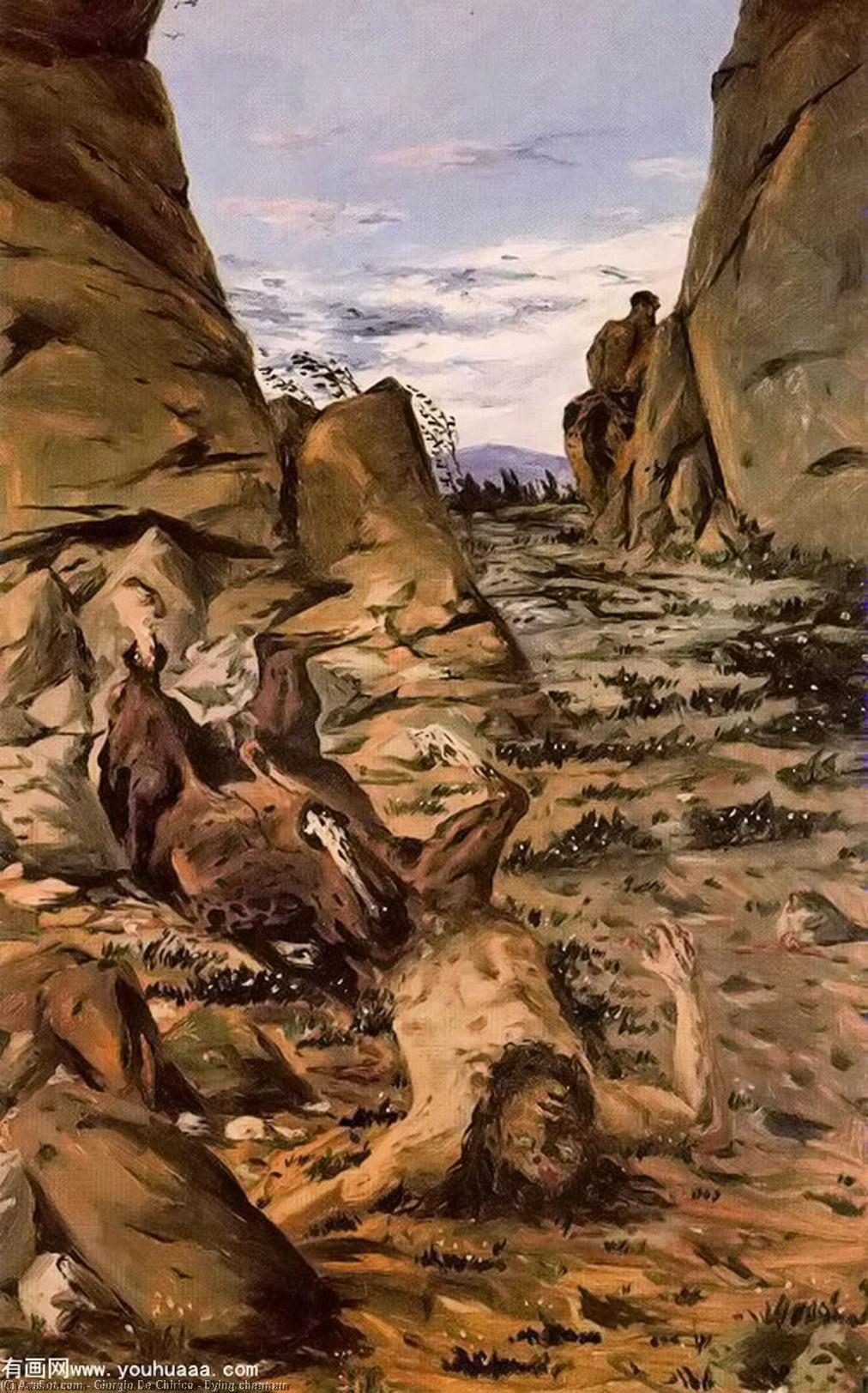 WikiOO.org - אנציקלופדיה לאמנויות יפות - ציור, יצירות אמנות Giorgio De Chirico - Dying chentaur