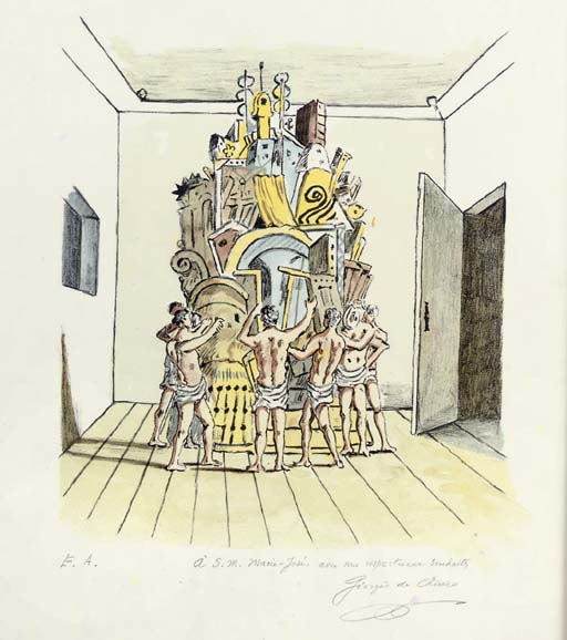 WikiOO.org - Encyclopedia of Fine Arts - Schilderen, Artwork Giorgio De Chirico - Il Trofeo