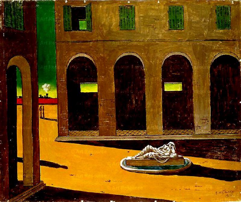 WikiOO.org - Encyclopedia of Fine Arts - Maleri, Artwork Giorgio De Chirico - Italian Piazza