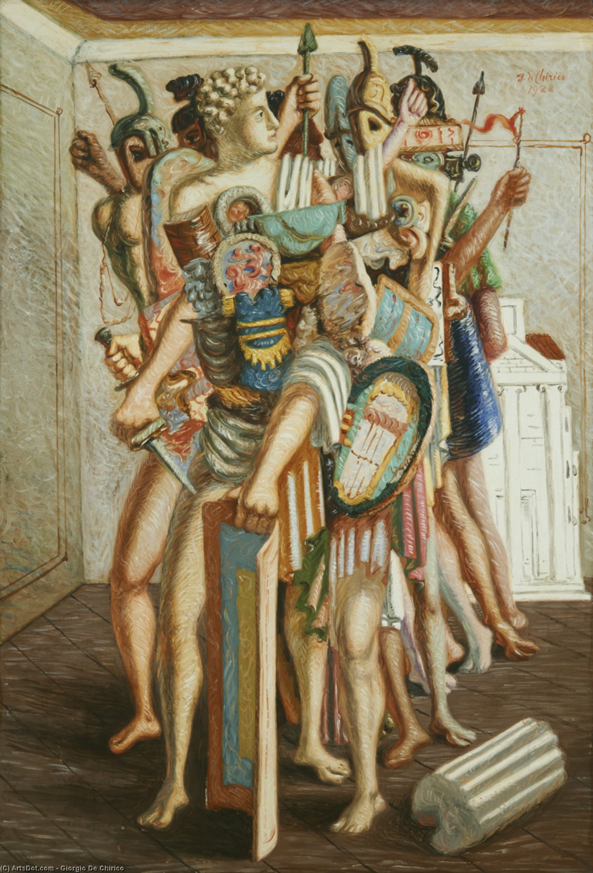 Wikioo.org - The Encyclopedia of Fine Arts - Painting, Artwork by Giorgio De Chirico - La cohorte invincible