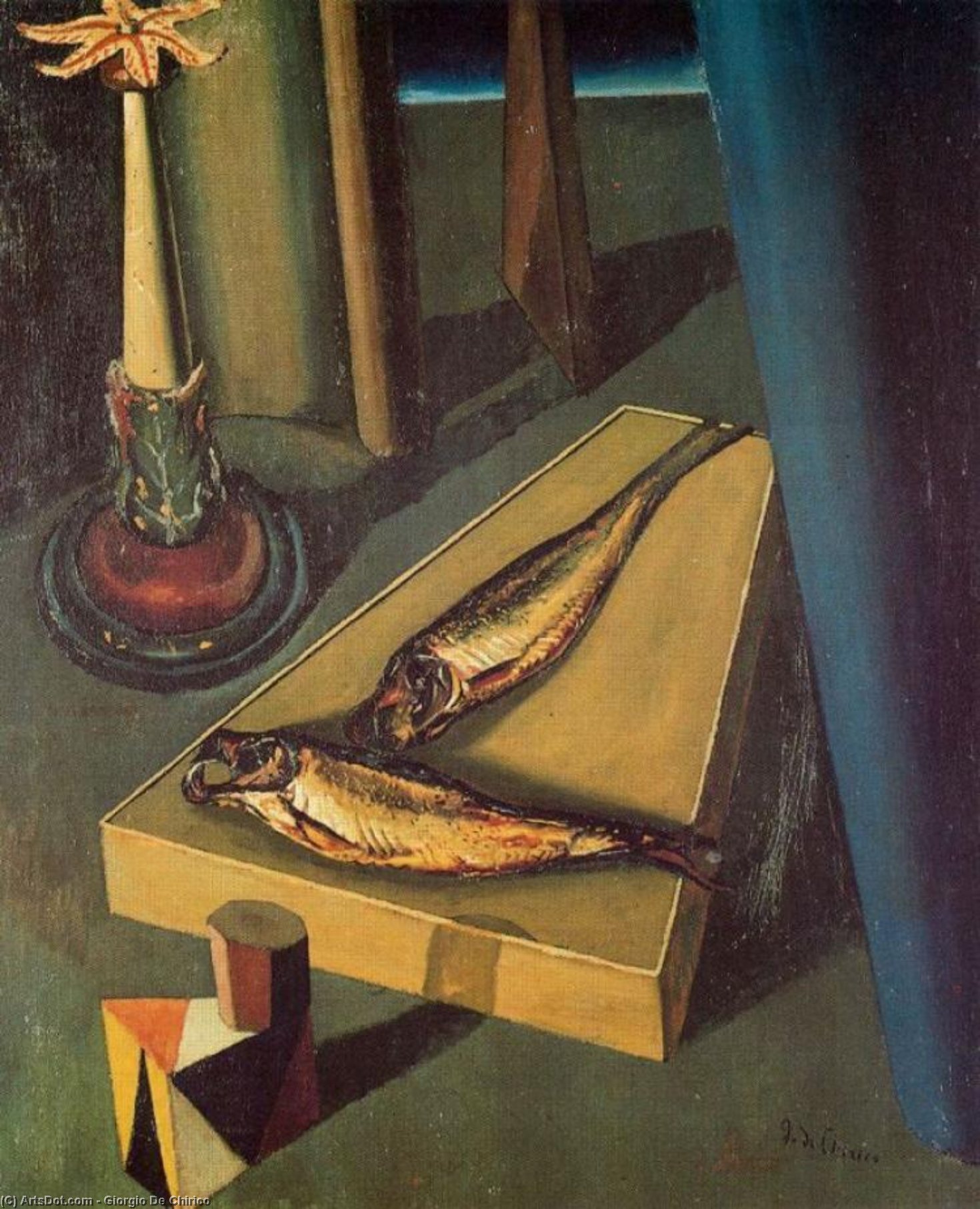 WikiOO.org - Enciclopedia of Fine Arts - Pictura, lucrări de artă Giorgio De Chirico - Sacred Fish