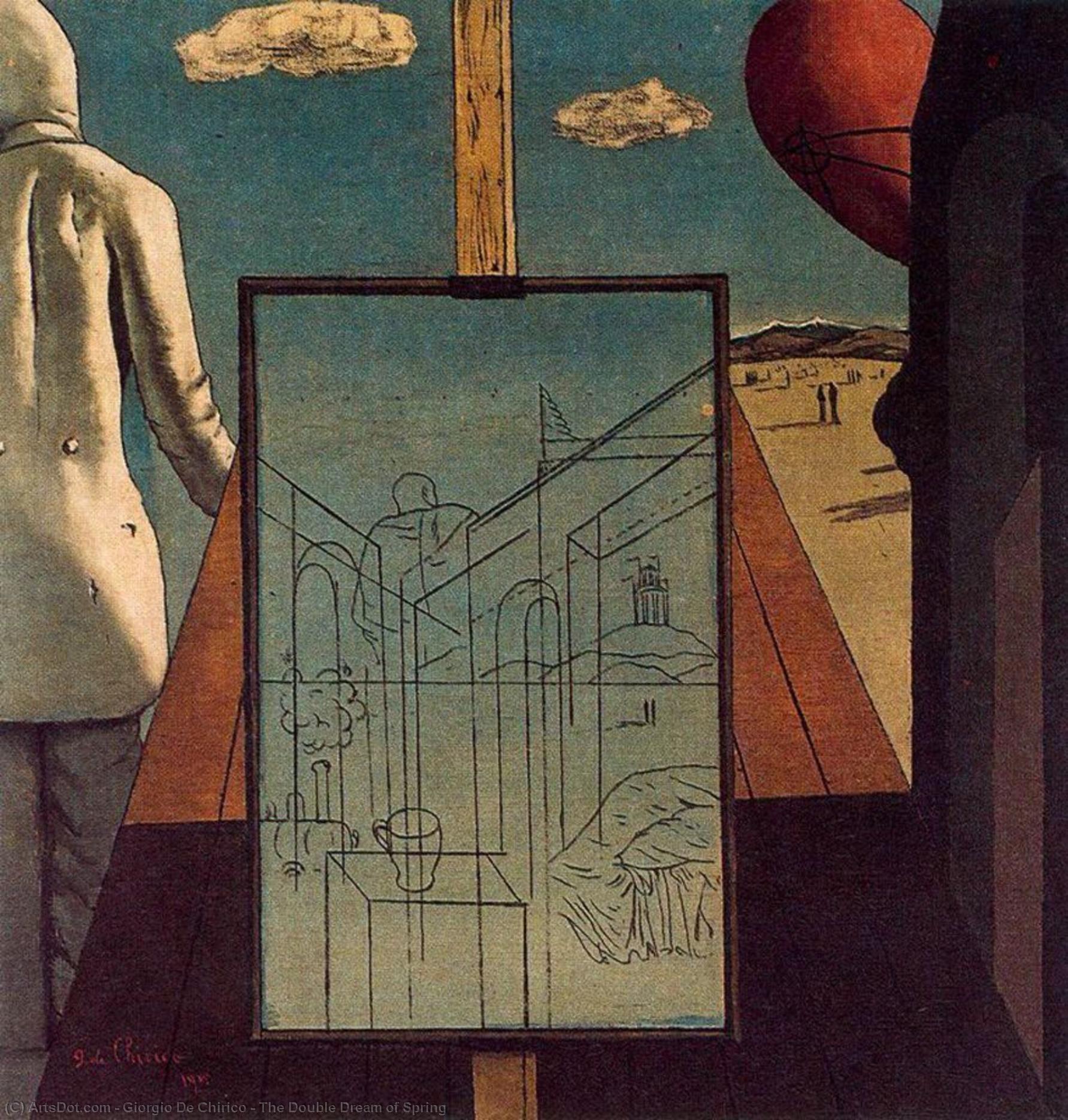 WikiOO.org - Encyclopedia of Fine Arts - Maleri, Artwork Giorgio De Chirico - The Double Dream of Spring