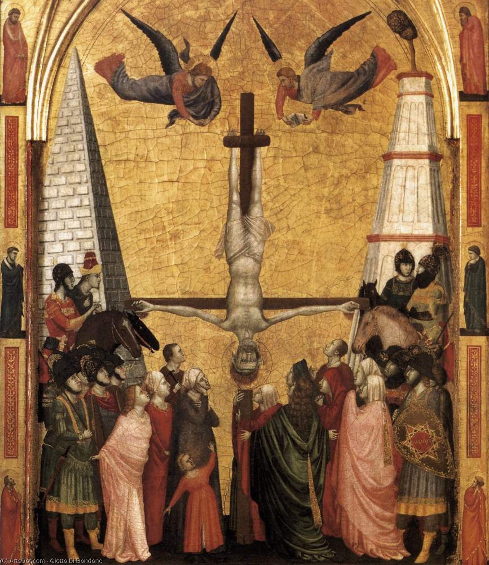 Wikioo.org – La Enciclopedia de las Bellas Artes - Pintura, Obras de arte de Giotto Di Bondone - el tríptico stefaneschi . martirio de pedro