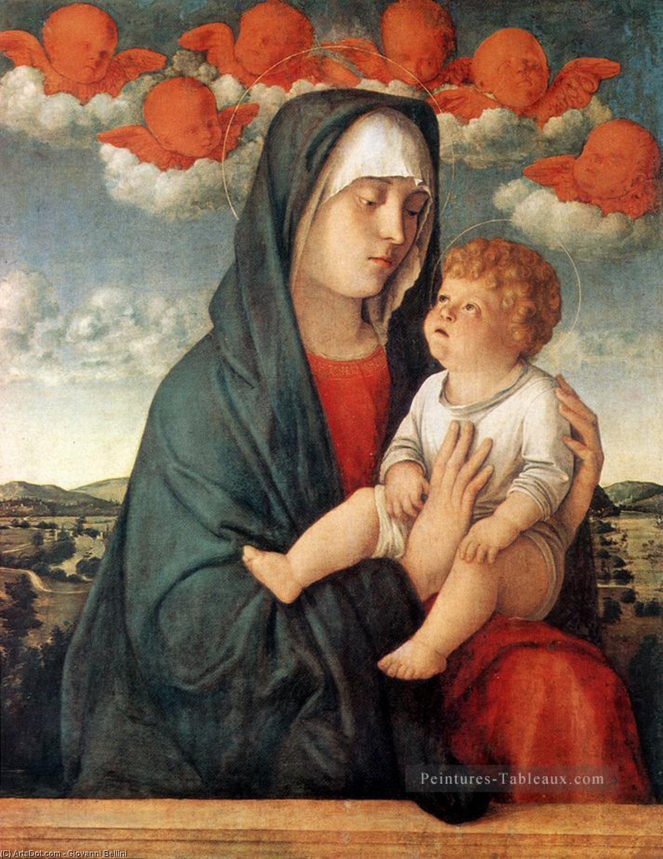 Wikioo.org – L'Encyclopédie des Beaux Arts - Peinture, Oeuvre de Giovanni Bellini - madonna des rouge anges