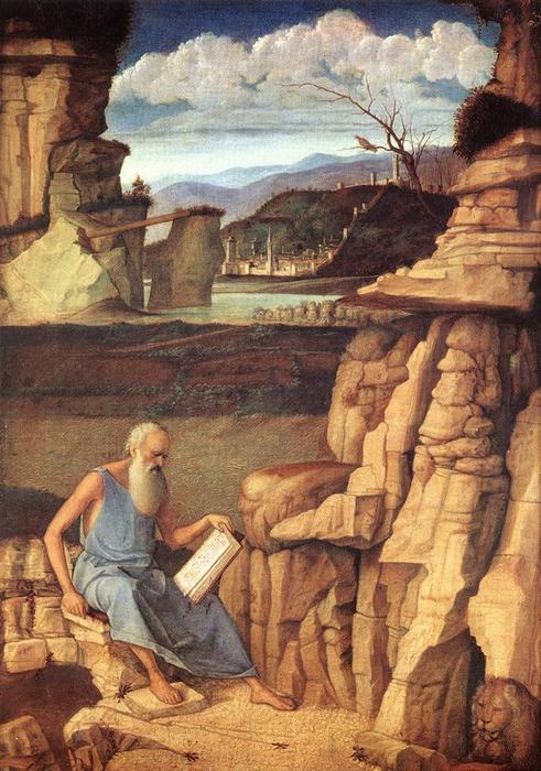 WikiOO.org - 百科事典 - 絵画、アートワーク Giovanni Bellini - 聖ヒエロニムス 読書 教会に 田舎 2