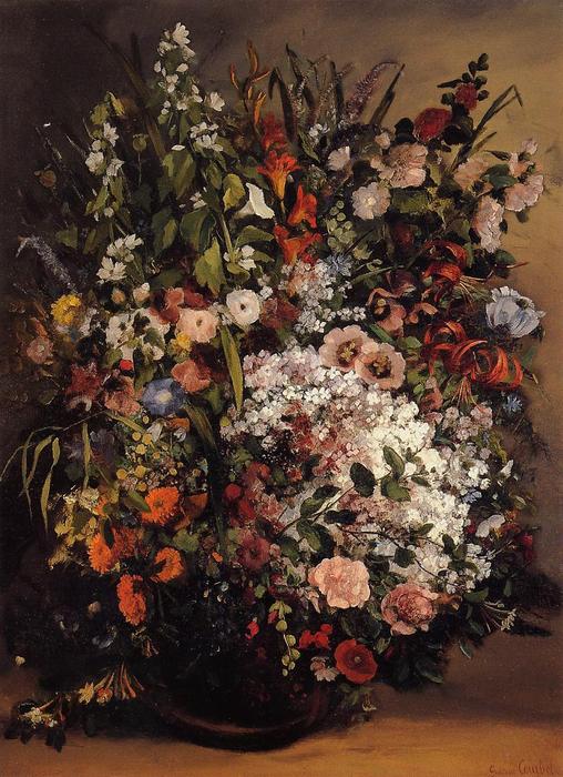 Wikioo.org - สารานุกรมวิจิตรศิลป์ - จิตรกรรม Gustave Courbet - Bouquet of Flowers