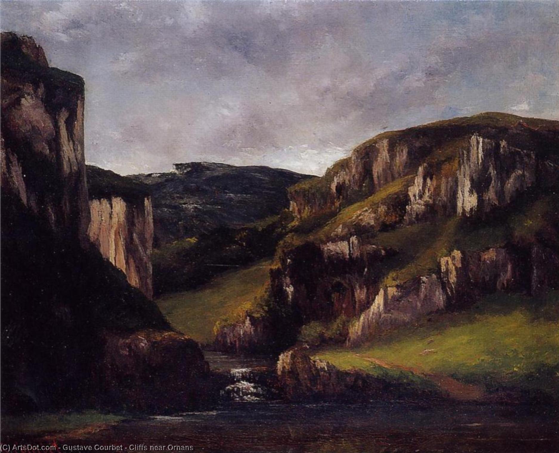Wikioo.org - The Encyclopedia of Fine Arts - Painting, Artwork by Gustave Courbet - Cliffs near Ornans