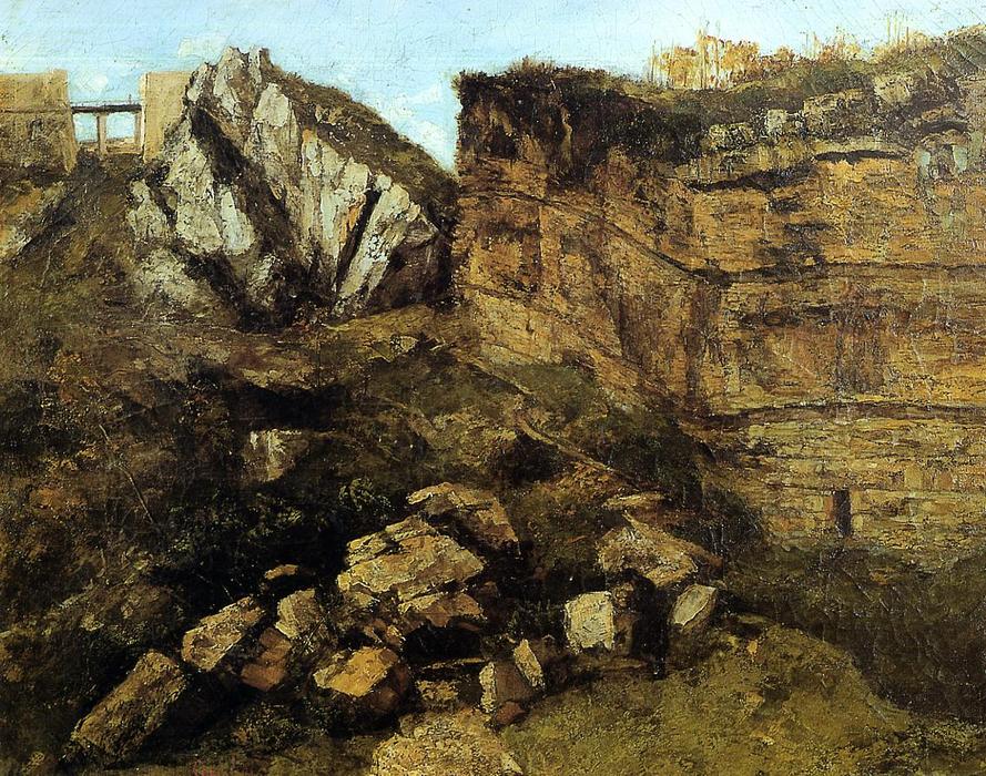Wikioo.org - The Encyclopedia of Fine Arts - Painting, Artwork by Gustave Courbet - Crumbling Rocks