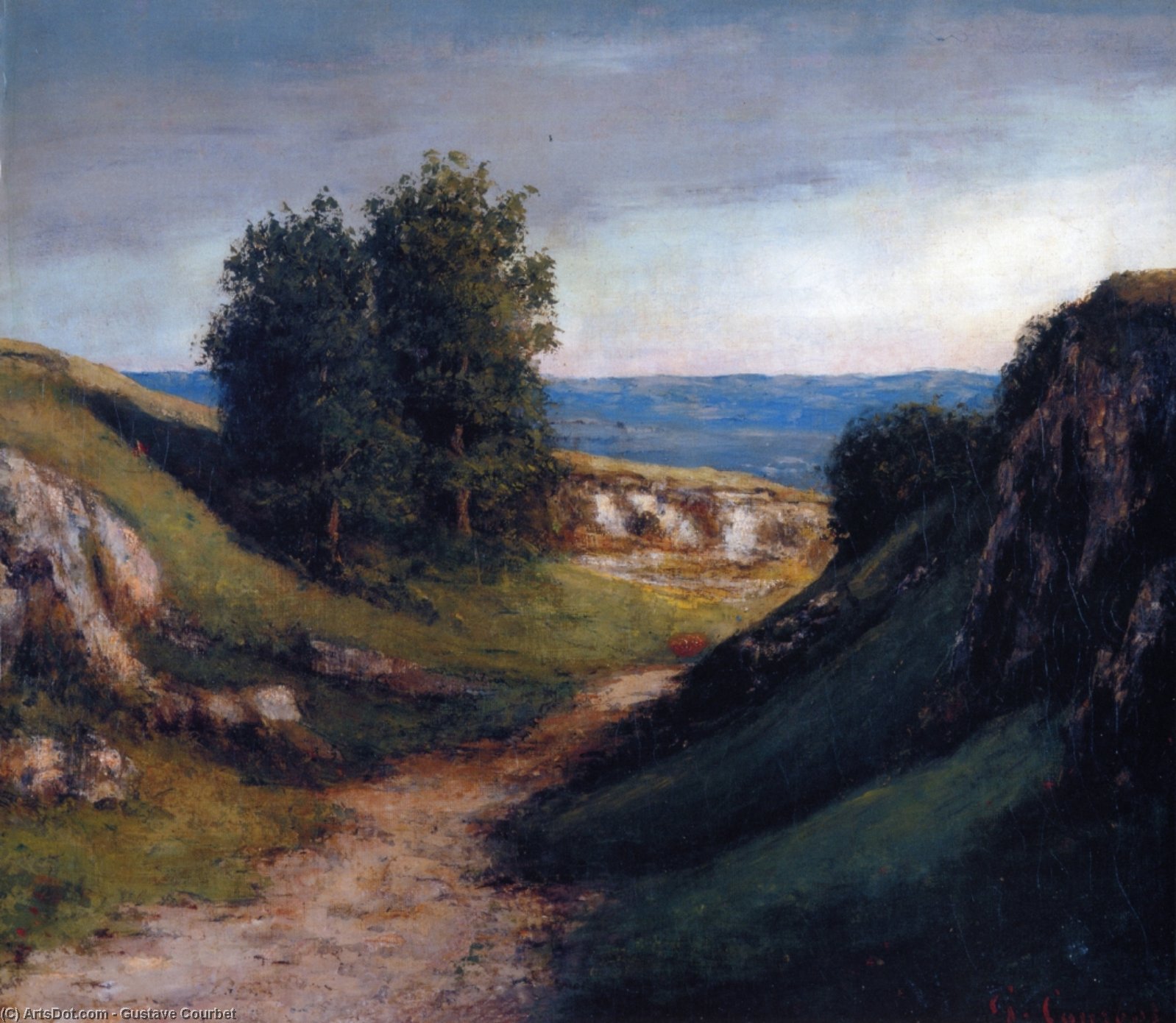Wikioo.org - สารานุกรมวิจิตรศิลป์ - จิตรกรรม Gustave Courbet - Path to the Sea
