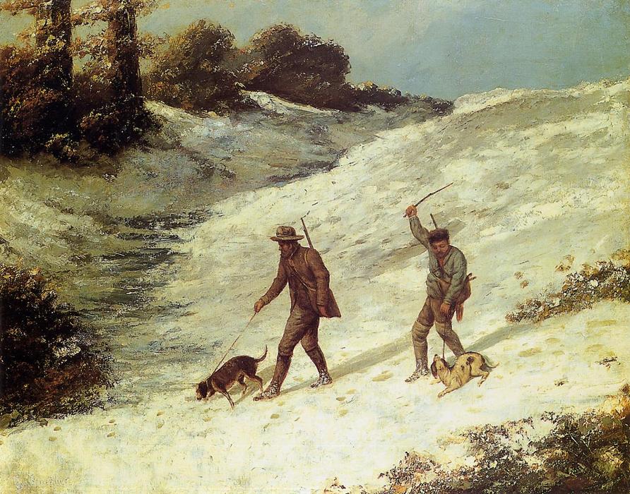 Wikioo.org - The Encyclopedia of Fine Arts - Painting, Artwork by Gustave Courbet - Poachers in the Snow