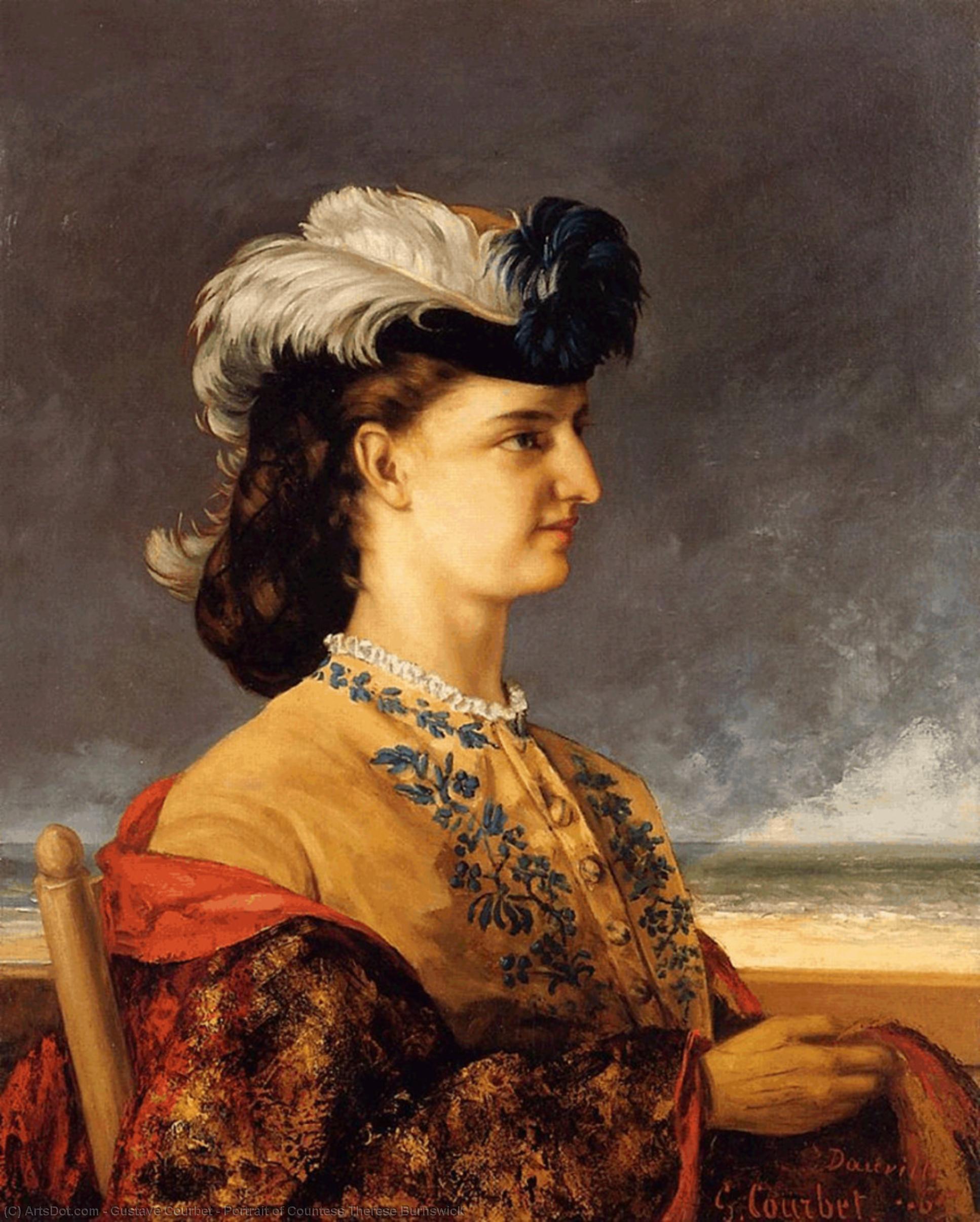 WikiOO.org - Εγκυκλοπαίδεια Καλών Τεχνών - Ζωγραφική, έργα τέχνης Gustave Courbet - Portrait of Countess Therese Burnswick