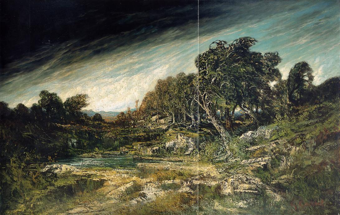 WikiOO.org - Енциклопедия за изящни изкуства - Живопис, Произведения на изкуството Gustave Courbet - The Approaching Storm (aka The Gust of Wind)
