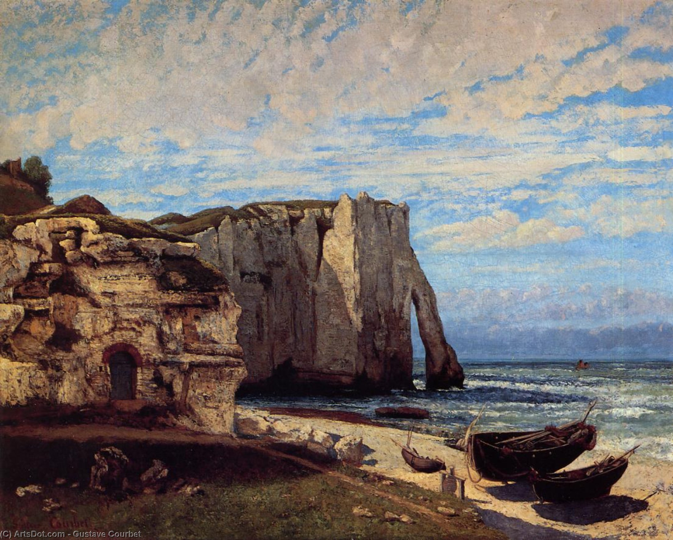 Wikioo.org - สารานุกรมวิจิตรศิลป์ - จิตรกรรม Gustave Courbet - The Cliff at Etretat after the Storm